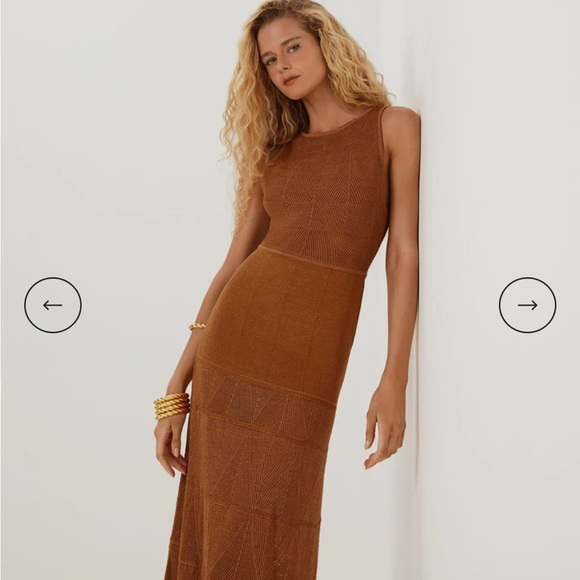 Vix Paula Hermanny Dresses & Skirts - Vix by Paula Hermanny Sleeveless Knit Silvie Maxi Dress- Brown